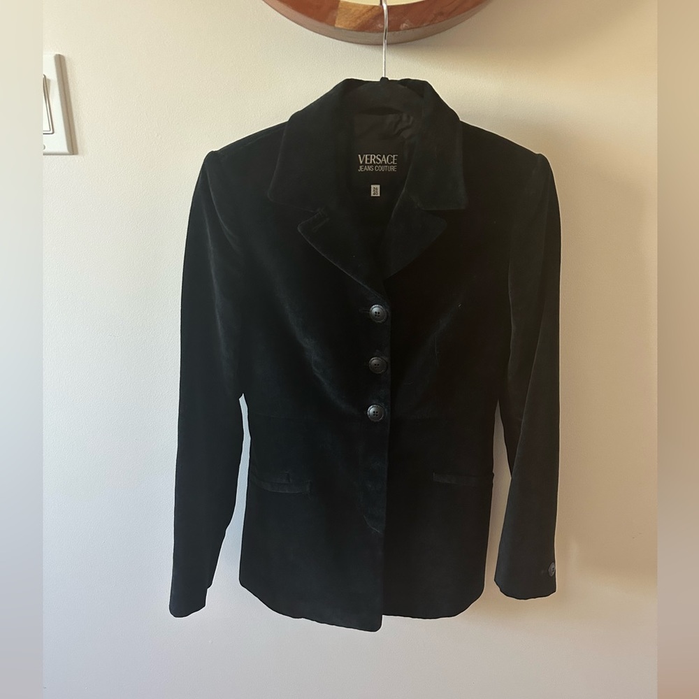 Black Velvet Versace Jeans Couture Blazer (small)